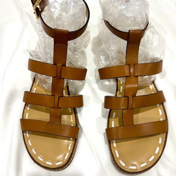 Michael Kors Brown Leather ‘Falla’ Gladiator Sandals - Picture 1 of 8